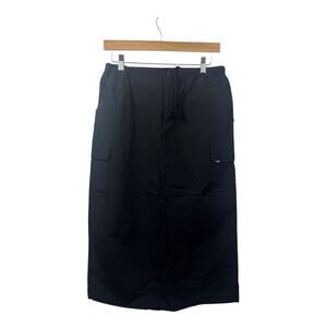 Vans Skirt Women S Black Midi Nylon Riley Parachute Streetwear Skater Grunge 90